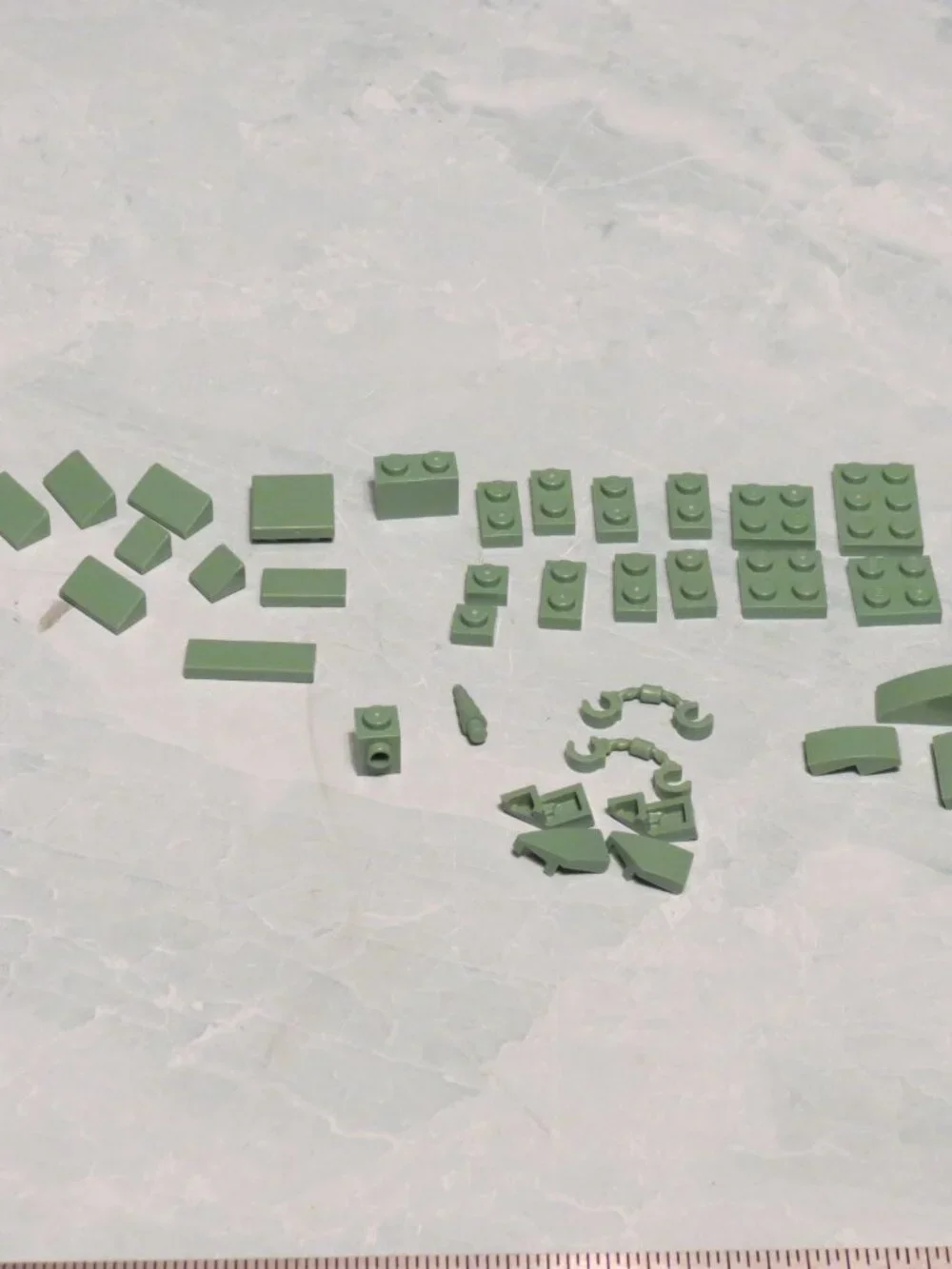 Lot of Approx. 37 Lego Mixed Pieces in Sand Green